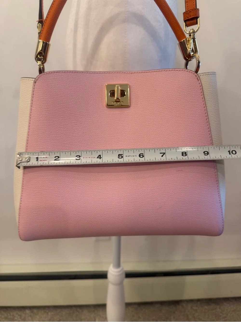 kate spade Pink, White & Tan Leather Top-Handle Shoulder Bag - Picture 2 of 6